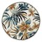Homeroots 4 ft. Round Blue & White Tropical Area Rug 396188 - alternate 1